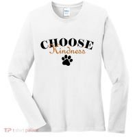 Choose Kindness Dog Paw Print Women's Long Sleeve Shirt thumb 0