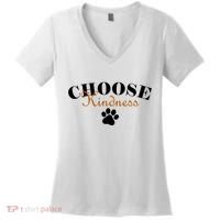 Choose Kindness Dog Paw Print Women's V-Neck T-Shirt thumb 0