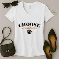 Choose Kindness Dog Paw Print Women's V-Neck T-Shirt thumb 2