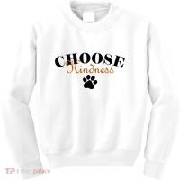 Choose Kindness Dog Paw Print Kids Sweatshirt thumb 0