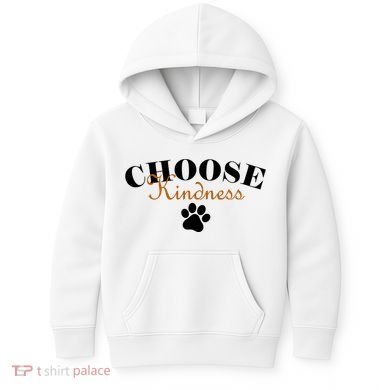 Choose Kindness Dog Paw Print Kids Hoodie