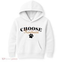 Choose Kindness Dog Paw Print Kids Hoodie thumb 0