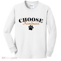 Choose Kindness Dog Paw Print Kids Long Sleeve Shirt thumb 0