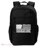 Charlie Kirk Distressed American Flag Patriotic Backpack thumb 0