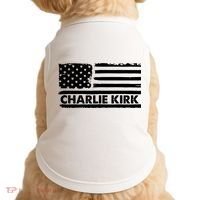 Charlie Kirk Distressed American Flag Patriotic Doggie Tank thumb 0