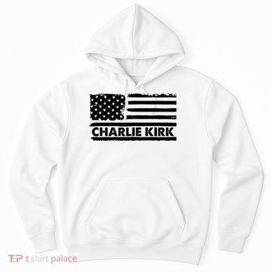Charlie Kirk Distressed American Flag Patriotic Hoodie