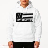 Charlie Kirk Distressed American Flag Patriotic Hoodie thumb 2