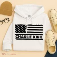 Charlie Kirk Distressed American Flag Patriotic Hoodie thumb 4