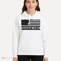 Charlie Kirk Distressed American Flag Patriotic Hoodie thumb 5