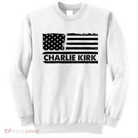 Charlie Kirk Distressed American Flag Patriotic Sweatshirt thumb 0