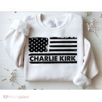 Charlie Kirk Distressed American Flag Patriotic Sweatshirt thumb 2