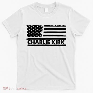 Charlie Kirk Distressed American Flag Patriotic T-Shirt