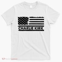 Charlie Kirk Distressed American Flag Patriotic T-Shirt thumb 0