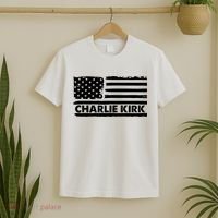 Charlie Kirk Distressed American Flag Patriotic T-Shirt thumb 2