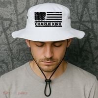 Charlie Kirk Distressed American Flag Patriotic Bucket Hat thumb 2