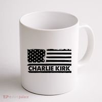 Charlie Kirk Distressed American Flag Patriotic Coffee Mug thumb 1