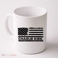 Charlie Kirk Distressed American Flag Patriotic Coffee Mug thumb 0