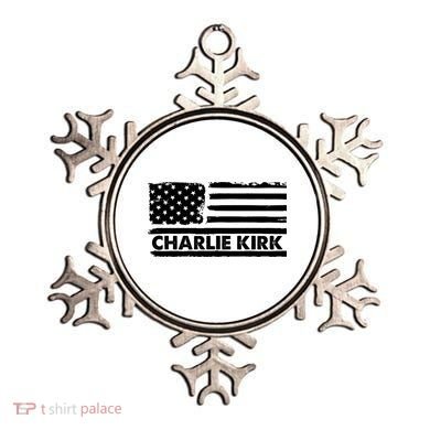 Charlie Kirk Distressed American Flag Patriotic Ornament