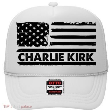Charlie Kirk Distressed American Flag Patriotic Hat