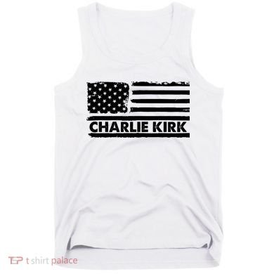 Charlie Kirk Distressed American Flag Patriotic Tank Top