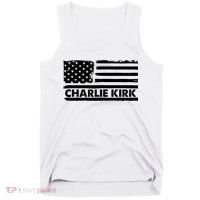 Charlie Kirk Distressed American Flag Patriotic Tank Top thumb 0