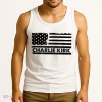 Charlie Kirk Distressed American Flag Patriotic Tank Top thumb 3