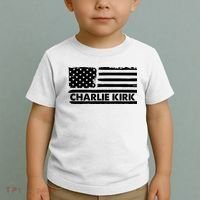 Charlie Kirk Distressed American Flag Patriotic Toddler T-Shirt thumb 2