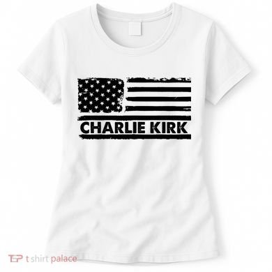 Charlie Kirk Distressed American Flag Patriotic Women's T-Shirt