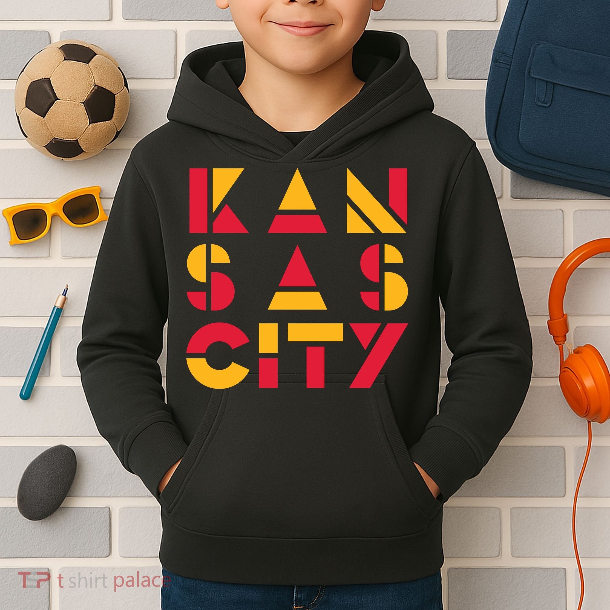 Cool Kansas Football Kids Hoodie