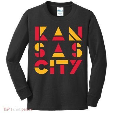 Cool Kansas Football Kids Long Sleeve Shirt