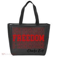 Charlie Kirk Freedom Freedom Freedom Mashup Tote Bag thumb 0