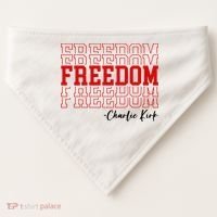Charlie Kirk Freedom Freedom Freedom Mashup USA-Made Doggie Bandana thumb 0