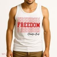 Charlie Kirk Freedom Freedom Freedom Mashup Tank Top thumb 3