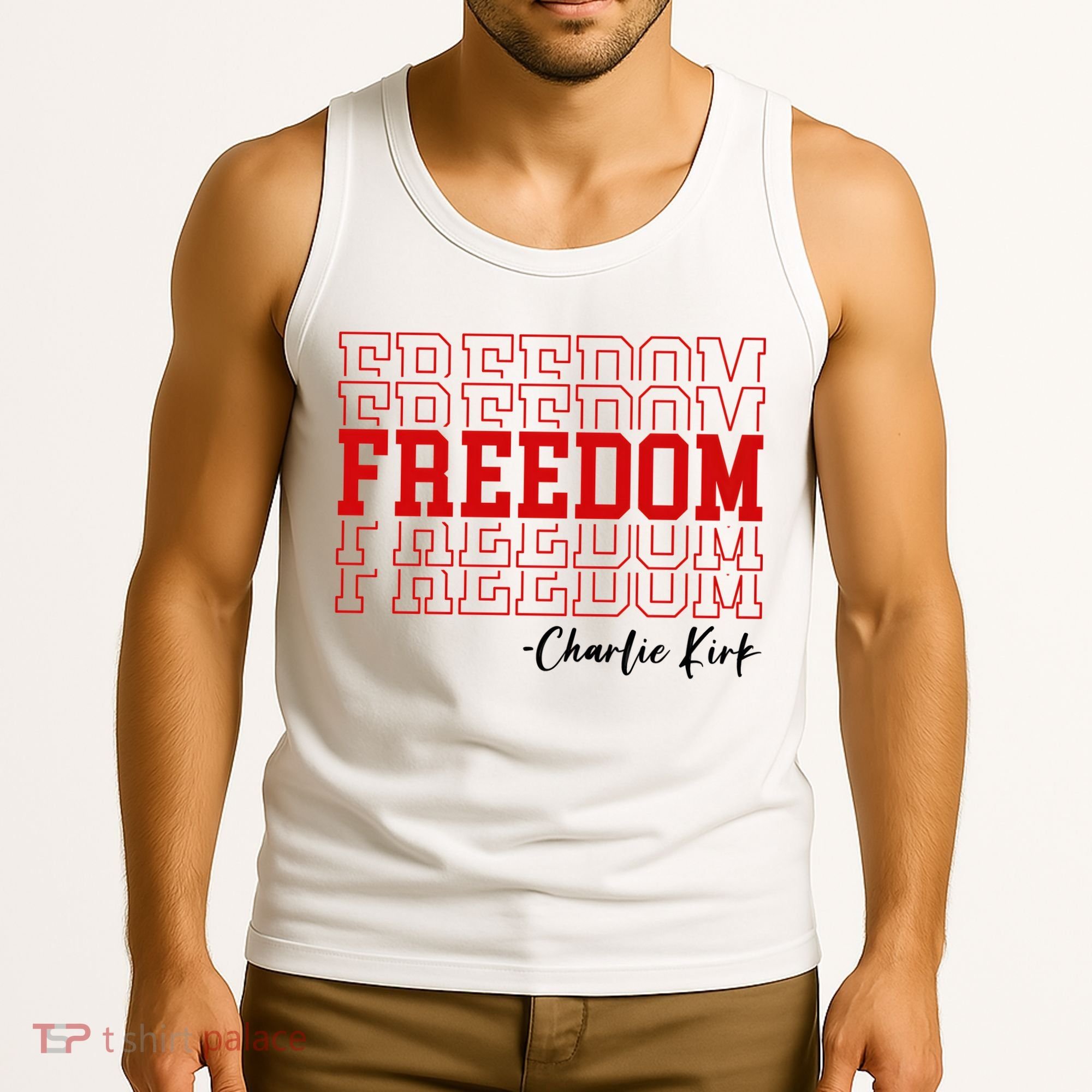 Charlie Kirk Freedom Freedom Freedom Mashup Tank Top