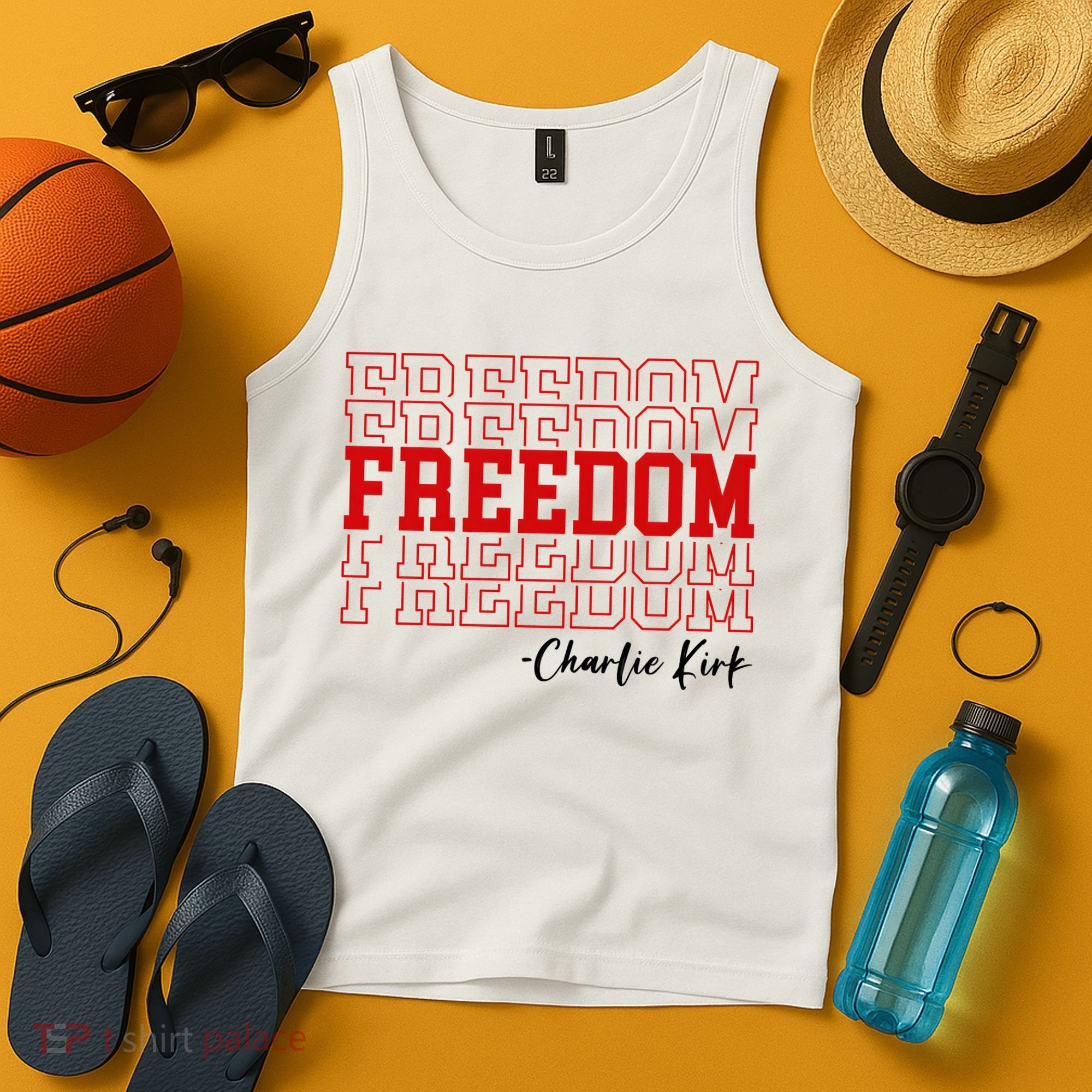 Charlie Kirk Freedom Freedom Freedom Mashup Tank Top
