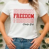 Charlie Kirk Freedom Freedom Freedom Mashup Women's T-Shirt thumb 2