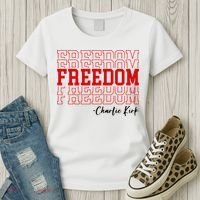 Charlie Kirk Freedom Freedom Freedom Mashup Women's T-Shirt thumb 3