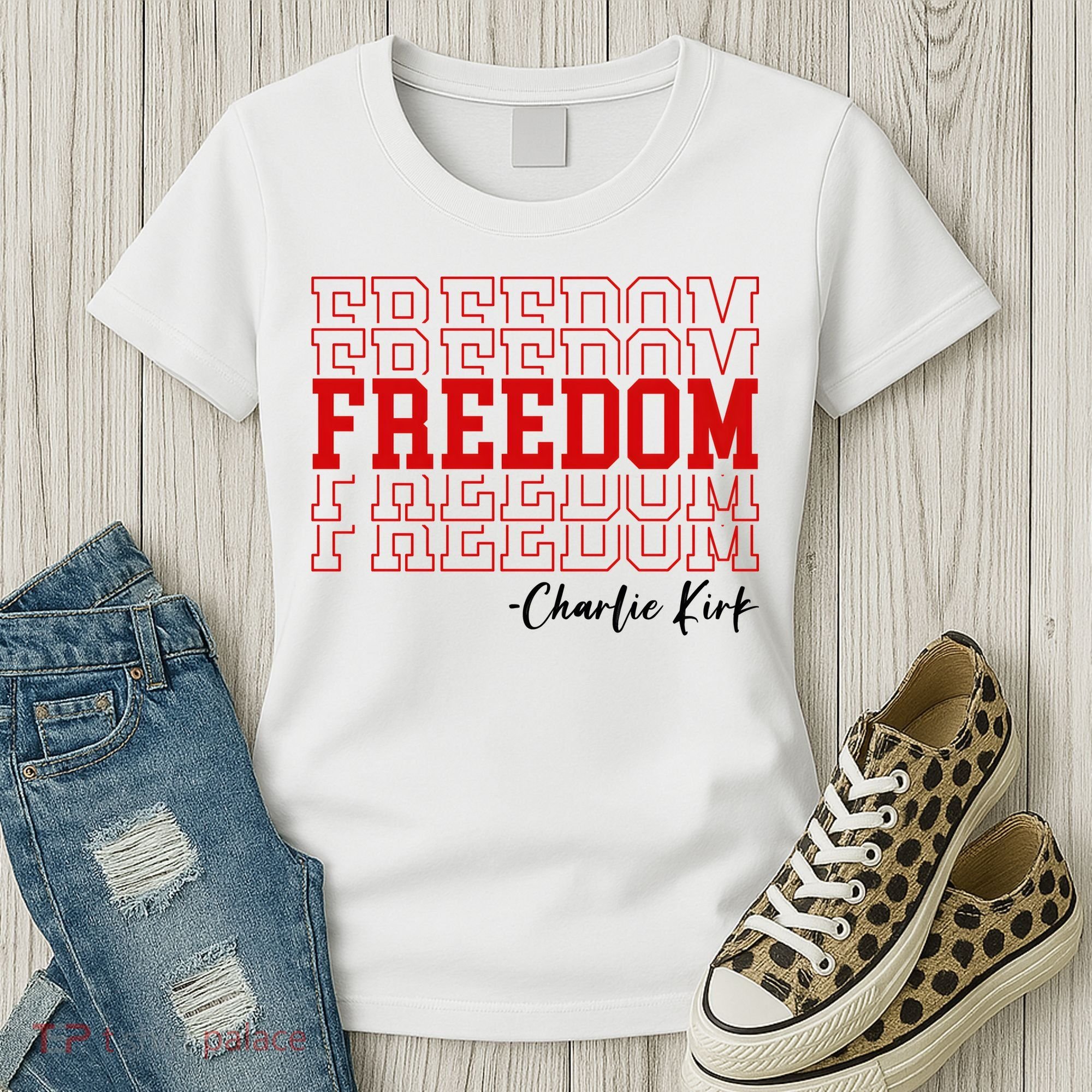 Charlie Kirk Freedom Freedom Freedom Mashup Women's T-Shirt