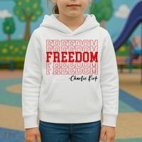 Charlie Kirk Freedom Freedom Freedom Mashup Kids Hoodie thumb 3