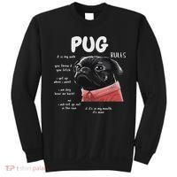 Cute Kawaii Funny Black Pug Dog Rules Gifts Women Sweatshirt thumb 0
