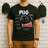 Cute Kawaii Funny Black Pug Dog Rules Gifts Women T-Shirt thumb 6