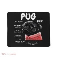 Cute Kawaii Funny Black Pug Dog Rules Gifts Women Mousepad thumb 0