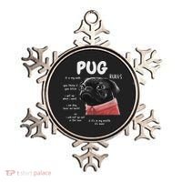 Cute Kawaii Funny Black Pug Dog Rules Gifts Women Ornament thumb 0