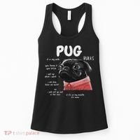 Cute Kawaii Funny Black Pug Dog Rules Gifts Women Women's Tank Top thumb 0