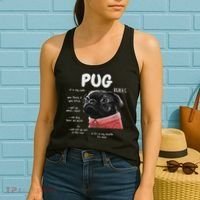 Cute Kawaii Funny Black Pug Dog Rules Gifts Women Women's Tank Top thumb 2