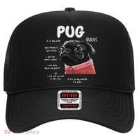 Cute Kawaii Funny Black Pug Dog Rules Gifts Women Hat thumb 0