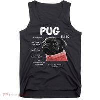 Cute Kawaii Funny Black Pug Dog Rules Gifts Women Tank Top thumb 0