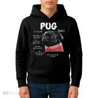 Cute Kawaii Funny Black Pug Dog Rules Gifts Women Kids Hoodie thumb 4