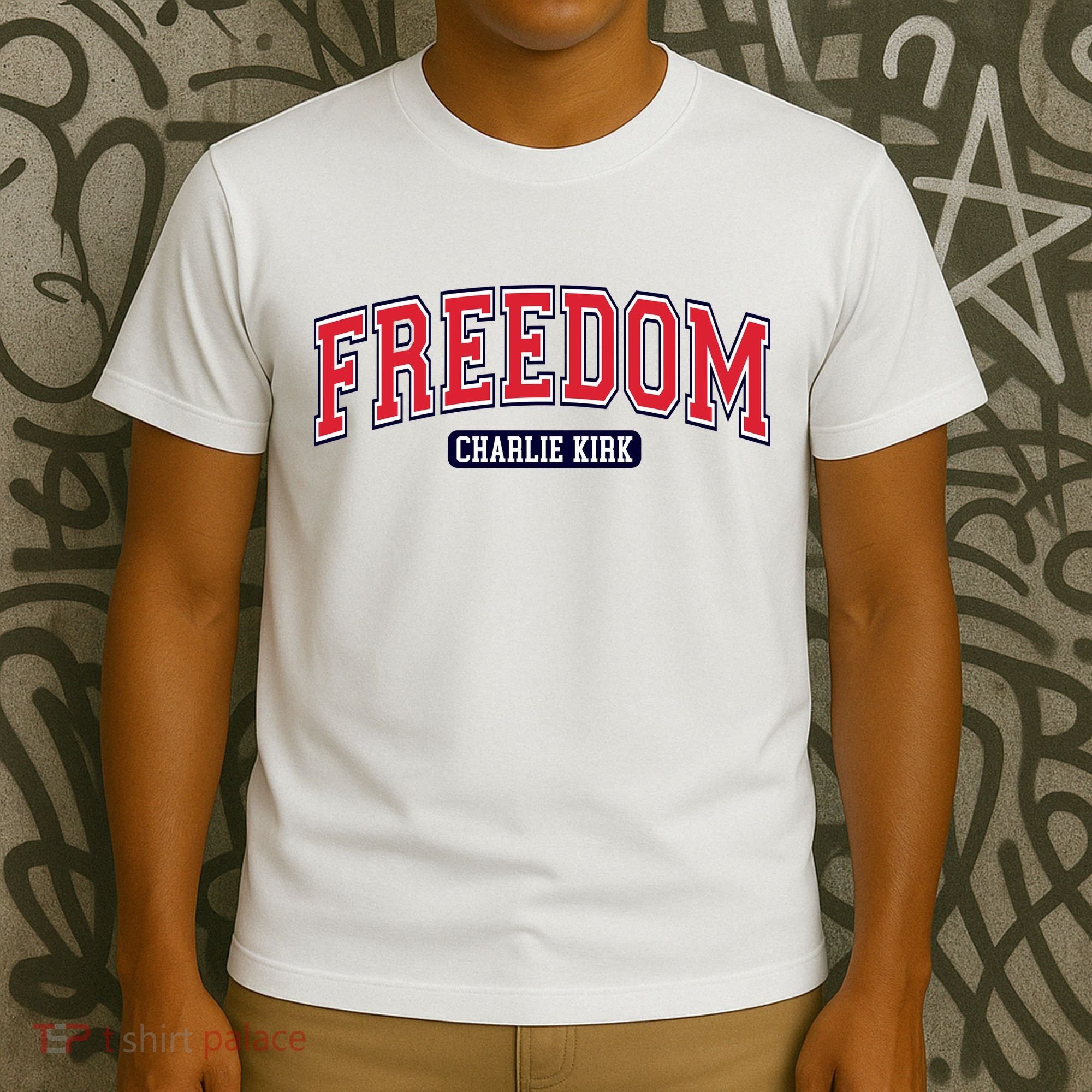 Charlie Kirk Freedom Team Sports Logo T-Shirt