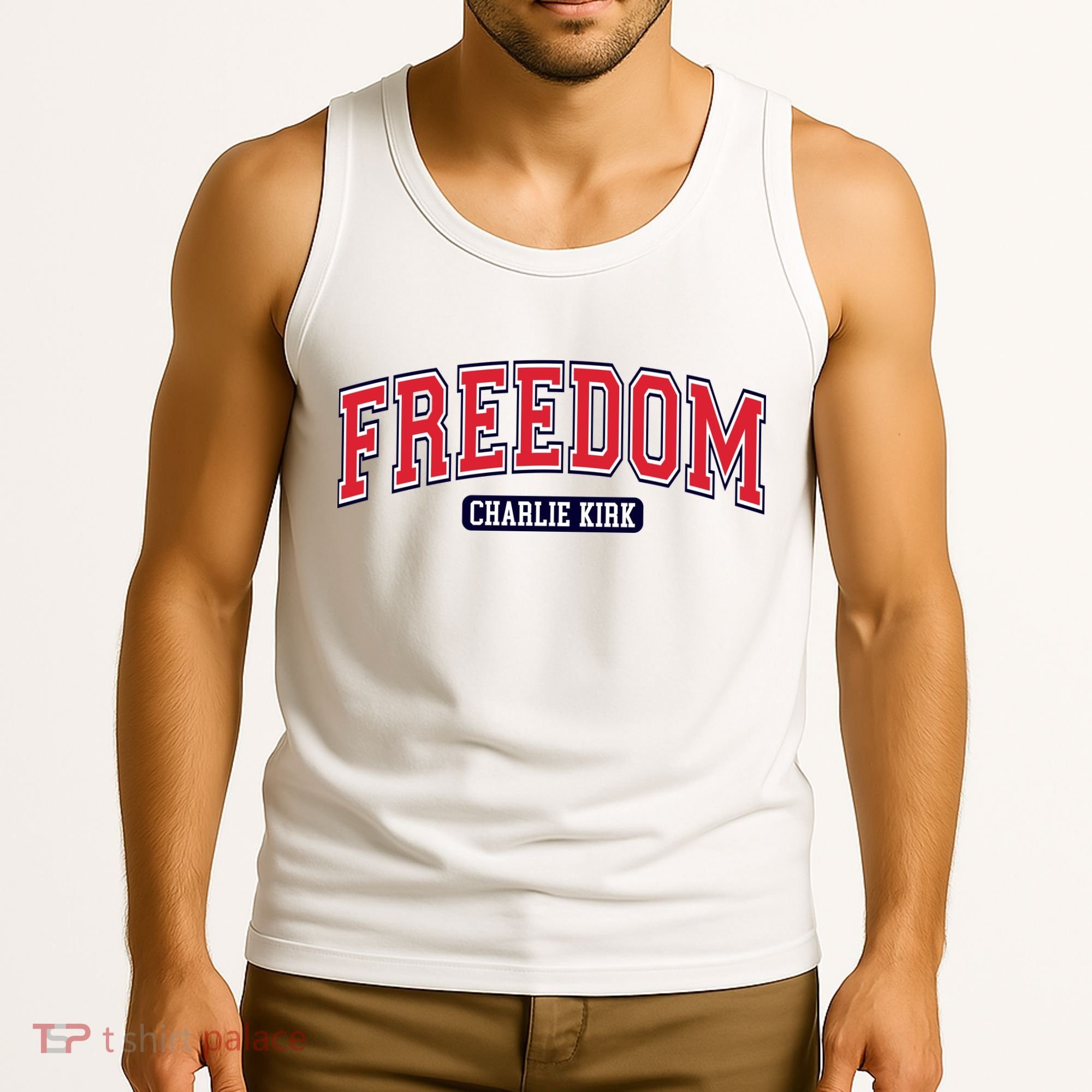 Charlie Kirk Freedom Team Sports Logo Tank Top
